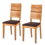 Stoelen RichWOOD (2-delige set) massief beukenhout/kunstleer - bruin