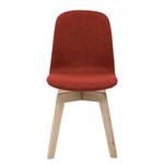 Chaises rembourrées Stig I (lot de 2) Tissu - Tissu Vesta : Rouge - Chêne