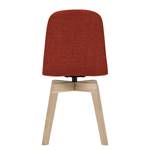 Chaises rembourrées Stig I (lot de 2) Tissu - Tissu Vesta : Rouge - Chêne