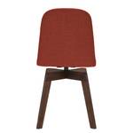 Chaises rembourrées Stig I (lot de 2) Tissu - Tissu Vesta : Rouge - Noyer