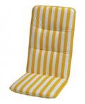 Coussin amovible Basic Line Rayé jaune / blanc Chaise à Â  Â  dossier haut - 120 x 50 cm