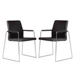 Chaises Focus (lot de 2) Tissu / Acier - Tissu Kira II : Anthracite