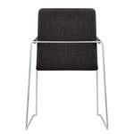 Chaises Focus (lot de 2) Tissu / Acier - Tissu Kira II : Anthracite