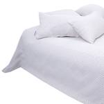 Sprei T-Natural Squares textielmix - Wit/cappuccinokleurig