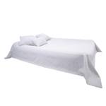 Sprei T-Natural Squares textielmix - Wit/cappuccinokleurig