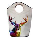 Wasmand majestic deer geweven stof - lichtbeige