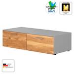 Meuble TV Solano III Partiellement en bois massif - Chêne noueux / Gris platine