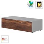 Meuble TV Solano III Partiellement en bois massif - Noyer / Gris platine