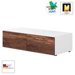 Meuble TV Solano III Partiellement en bois massif - Noix / Blanc