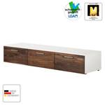 Meuble TV Solano IV Partiellement en bois massif - Noix / Blanc