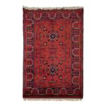 Tapis afghan Khal Mohammadi rouge Pure laine vierge - 100 cm x 150 cm