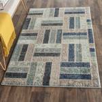 Tapis Cordova Fibres synthétiques - Cappuccino / Bleu pétrole - 120 x 180 cm