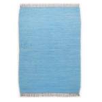 Teppich Cotton (handgewebt) Baumwollstoff - Türkis - 80 x 150 cm
