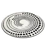 Tapis Eddy Fibres synthétiques - Blanc / Noir - Ø 100 cm