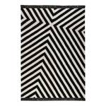 Tapis Edgy Corners (Tissé à la main) Tissu mélangé - Noir / Crème - 130 x 190 cm