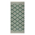 Tapis Ethno Fibres synthétiques - Vert / Blanc - 80 x 200 cm