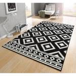 Tapis Ethno Fibres synthétiques - Noir / Crème - 120 x 170 cm