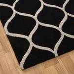 Tapis Graphic Leaf Laine - Noir / Blanc