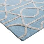 Tapis Graphica Laine - Gris clair / Bleu clair