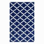 Teppich Graphico Wolle - Royalblau / Weiß