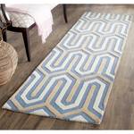 Tapis Leta tufté à la main Laine - Blanc / Bleu foncé - 160 x 230 cm