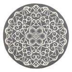 Laagpolig vloerkleed Mandala kunstvezel - Grijs