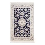 Tapis Naîn Scherkat Bleu roi Pure laine vierge 60 x 90 cm