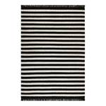 Teppich Noble Stripes (handgewebt) Mischgewebe - Schwarz / Creme - 130 x 190 cm