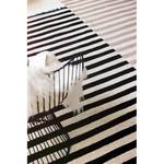 Teppich Noble Stripes (handgewebt) Mischgewebe - Schwarz / Creme - 130 x 190 cm