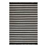 Teppich Noble Stripes (handgewebt) Mischgewebe - Schwarz / Creme - 160 x 230 cm