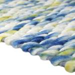 Teppich Reflection handgewebt Schurwolle / Baumwolle - Weiß / Blau / Gelb - 130 x 190 cm