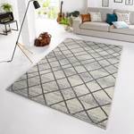 Tapis Rhombe Fibres synthétiques - Crème / Anthracite - 140 x 200 cm