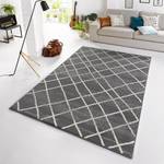 Tapis Rhombe Fibres synthétiques - Gris / Crème - 140 x 200 cm