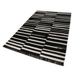 Teppich Skid Marks (handgewebt) Mischgewebe - Schwarz / Creme - 160 x 230 cm