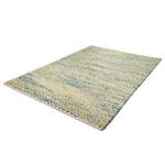 Wollen vloerkleed Smooth Comfort Diamond jute/katoen - Groen/beige - 140 x 200 cm