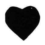 Tapis Soft Heart Noir - 100 x 100 cm