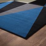 Tapis Spiky Fibres synthétiques - Bleu lumineux / Noir - 140 x 200 cm