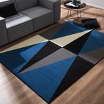 Tapis Spiky Fibres synthétiques - Bleu lumineux / Noir - 140 x 200 cm