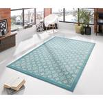 Tapis Tile Fibres synthétiques - Bleu clair / Blanc - 80 x 150 cm