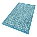 Teppich Tile Kunstfaser - Hellblau / Weiß - 80 x 150 cm