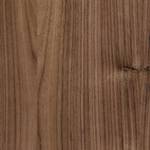 Eettafel Hueva gefineerd met echt notenhout - Notenboomhout/Chroomkleurig - Breedte: 160 cm