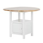 Tafel Nolan rubberboomhout - natuurkleurig/wit