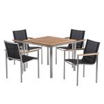 Tischgruppe Teak Line Vari II (5-teilig) Teakholz/Edelstahl