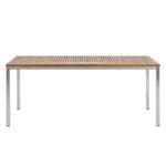 Tischgruppe Teak Line Vari VI (7-teilig) Schwarz - Braun - Silber - Metall - Massivholz - Textil - Holzart/Dekor