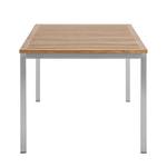 Tischgruppe Teak Line Vari VI (7-teilig) Schwarz - Braun - Silber - Metall - Massivholz - Textil - Holzart/Dekor