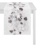 Chemin de table Studstrup Coton - Blanc neige / Marron