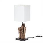 Tafellamp Abuja houtkleurig - wit