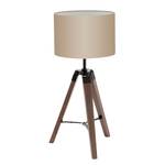 Lampadaire Lantada Tissu / Hêtre massif - 1 ampoule - Cappuccino / Hêtre marron foncé - Cappuccino / Hêtre marron foncé