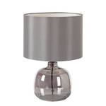 Tafellamp Loster glas/katoen - 1 lichtbron - Grijs/lichtgrijs