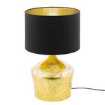 Tafellamp Manalba mixweefsel/staal - 1 lichtbron - Zwart/goudkleurig - Hoogte: 47 cm